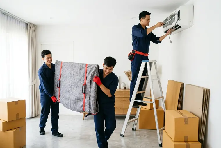 แอร์ต้องใช้ช่าง ส่วนทีวีจอใหญ่ต้องขนตั้งและห้ามมีอะไรทับ