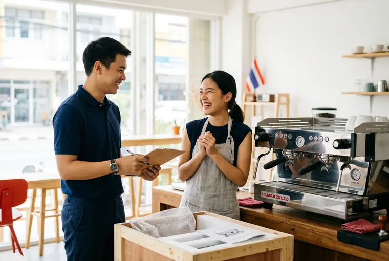 ภาพประกอบบทความ นำเข้าเครื่องชงกาแฟและอุปกรณ์เปิดร้านกาแฟจากต่างประเทศ ภาษี มอก. และวิธีขนส่งให้ถึงร้านครบทุกชิ้น